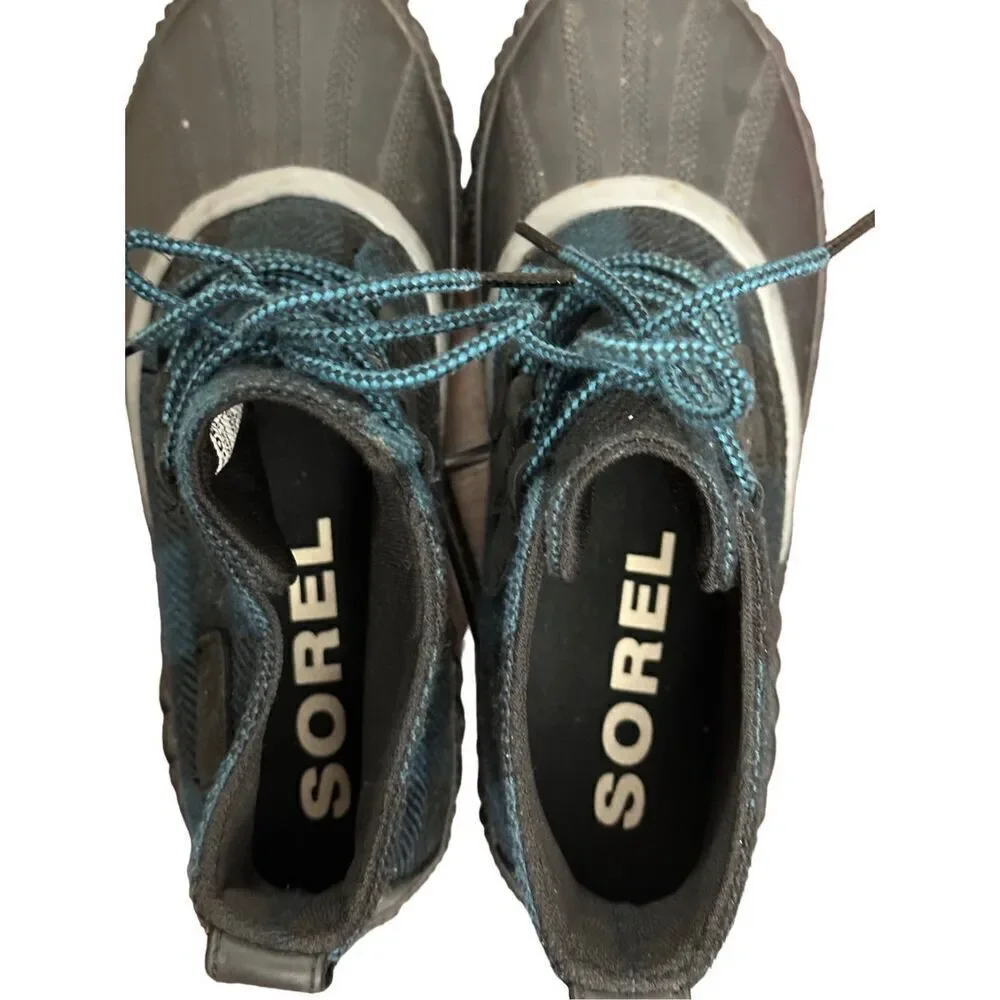 Sorel Womens Out N About Plus Lug Sole Boot Black Blue size8